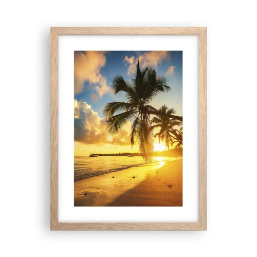 Pôster com moldura de carvalho claro - Um sonho caribenho - 30x40 cm