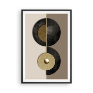 Pôster com moldura preta - Variações ao redor do círculo - 61x91 cm