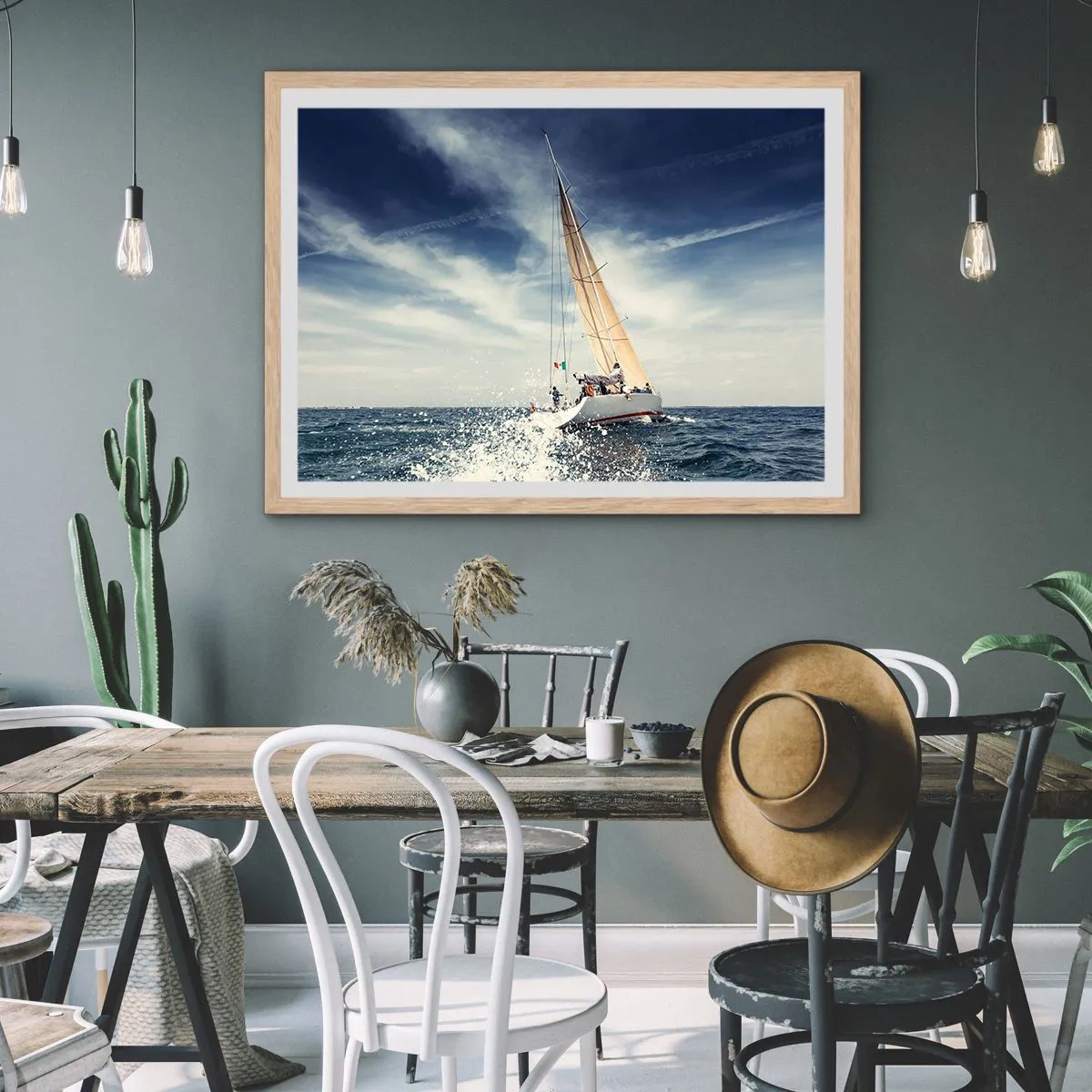 Pôster com moldura de carvalho claro - Não nos alcançarão! - 91x61 cm