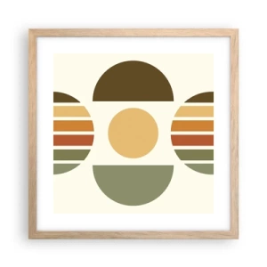 Pôster com moldura de carvalho claro - Em tons terrosos - 40x40 cm