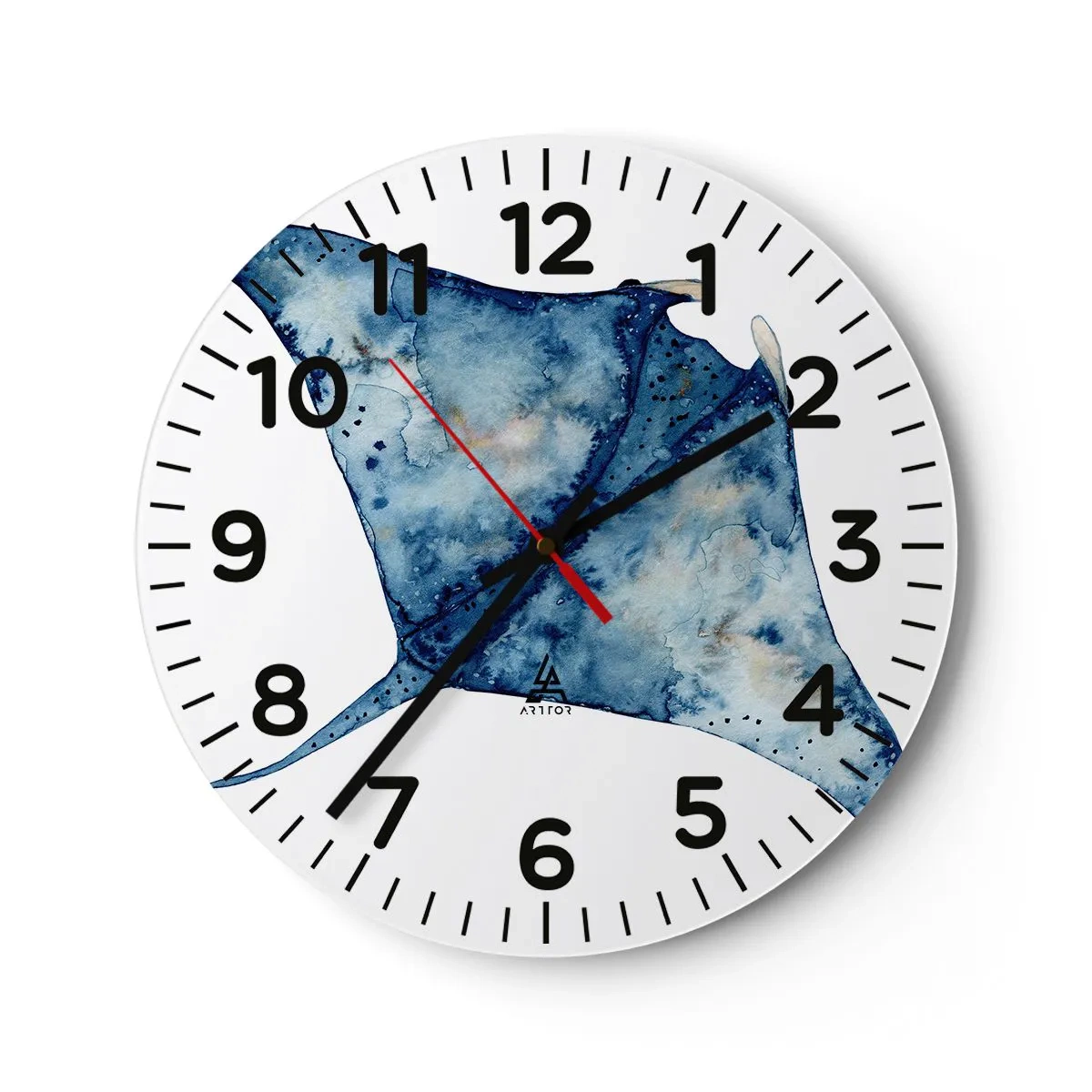 Relógio de parede - Relógio em vidro - A vida em azul - 30x30 cm