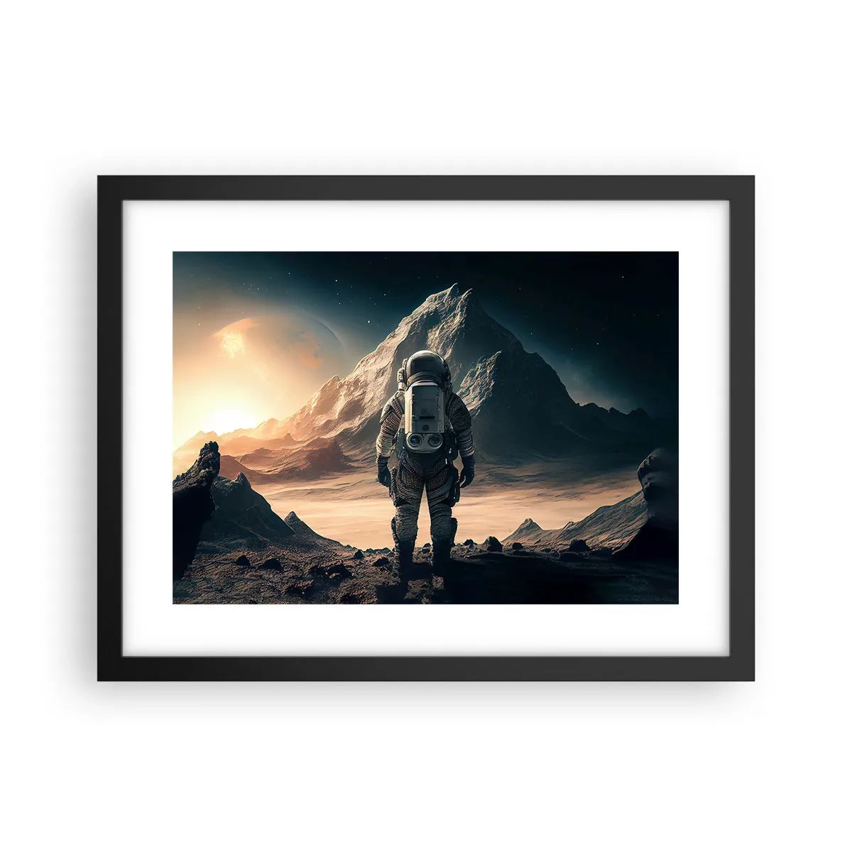 Pôster com moldura preta - Novo desafio - 40x30 cm