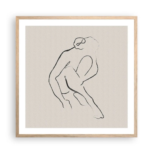 Pôster com moldura de carvalho claro - Esboço íntimo - 60x60 cm