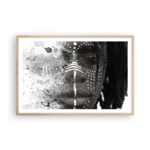 Pôster com moldura de carvalho claro - Descubra o espírito primordial - 91x61 cm