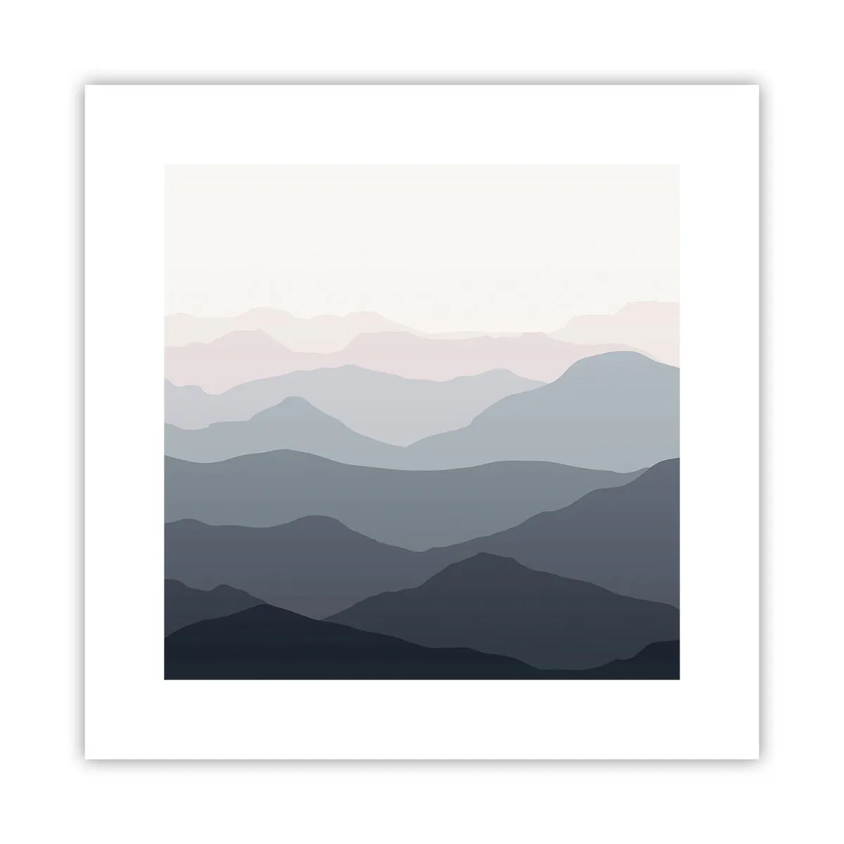 Pôster - Ondas de montanha - 30x30 cm