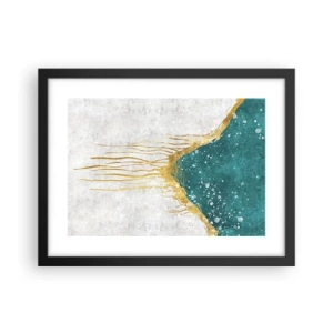 Pôster com moldura preta - Maré Dourada - 40x30 cm