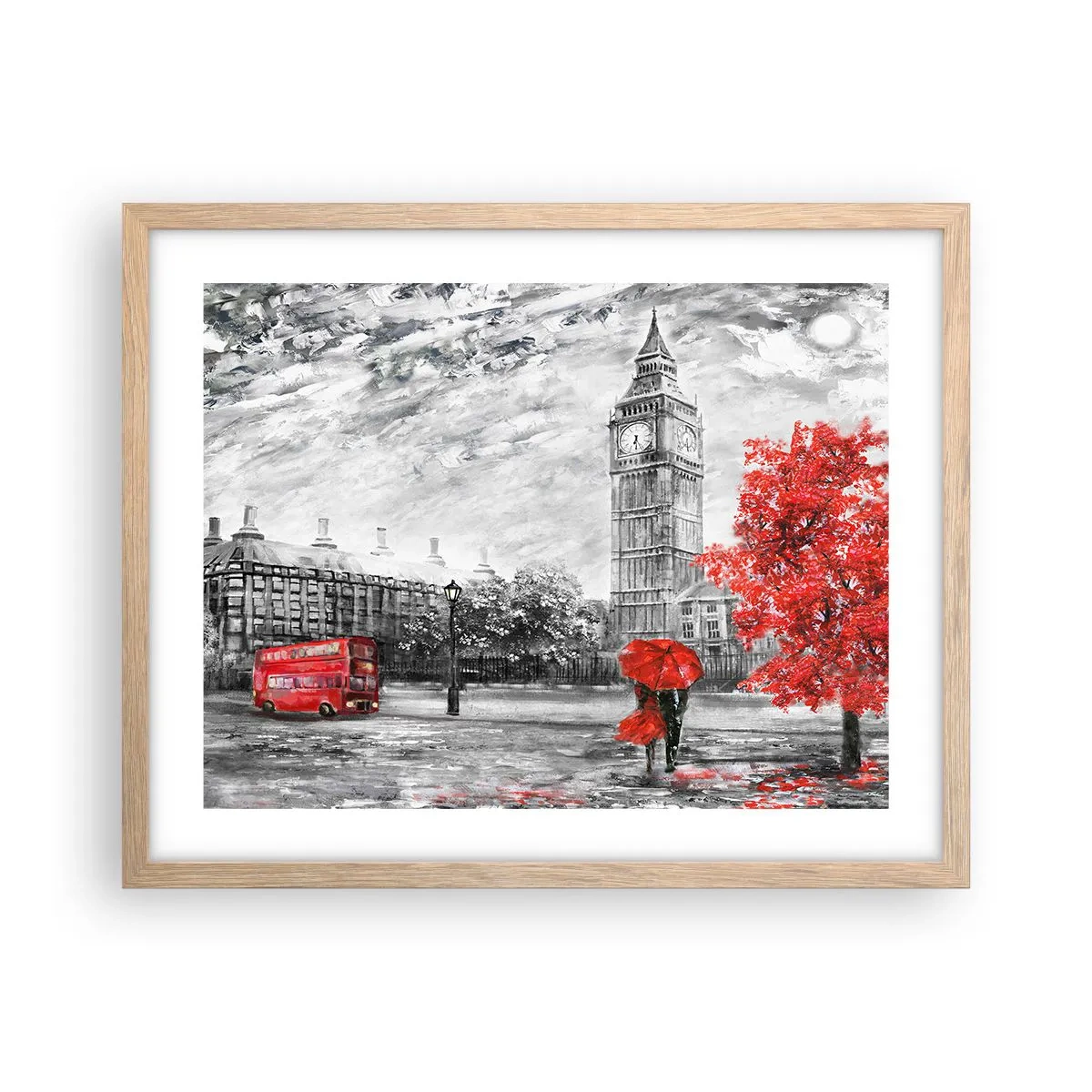 Pôster com moldura de carvalho claro - Um dia emocionante - 50x40 cm