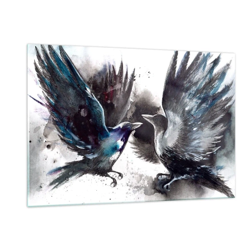 Quadro em vidro - De corvo a corvo... - 120x80 cm
