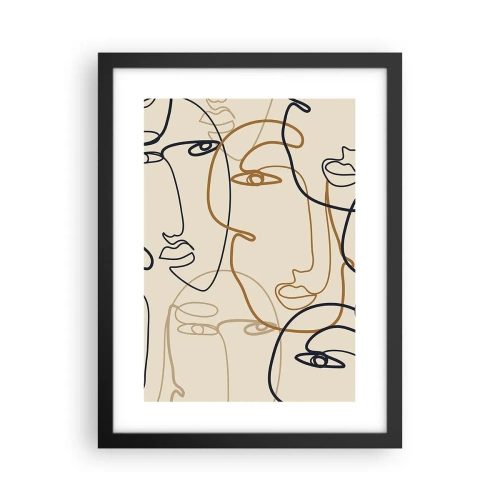 Pôster com moldura preta - Retrato multiplicado - 30x40 cm