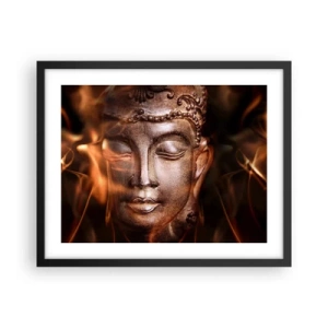 Pôster com moldura preta - Só existe o aqui e agora - 50x40 cm