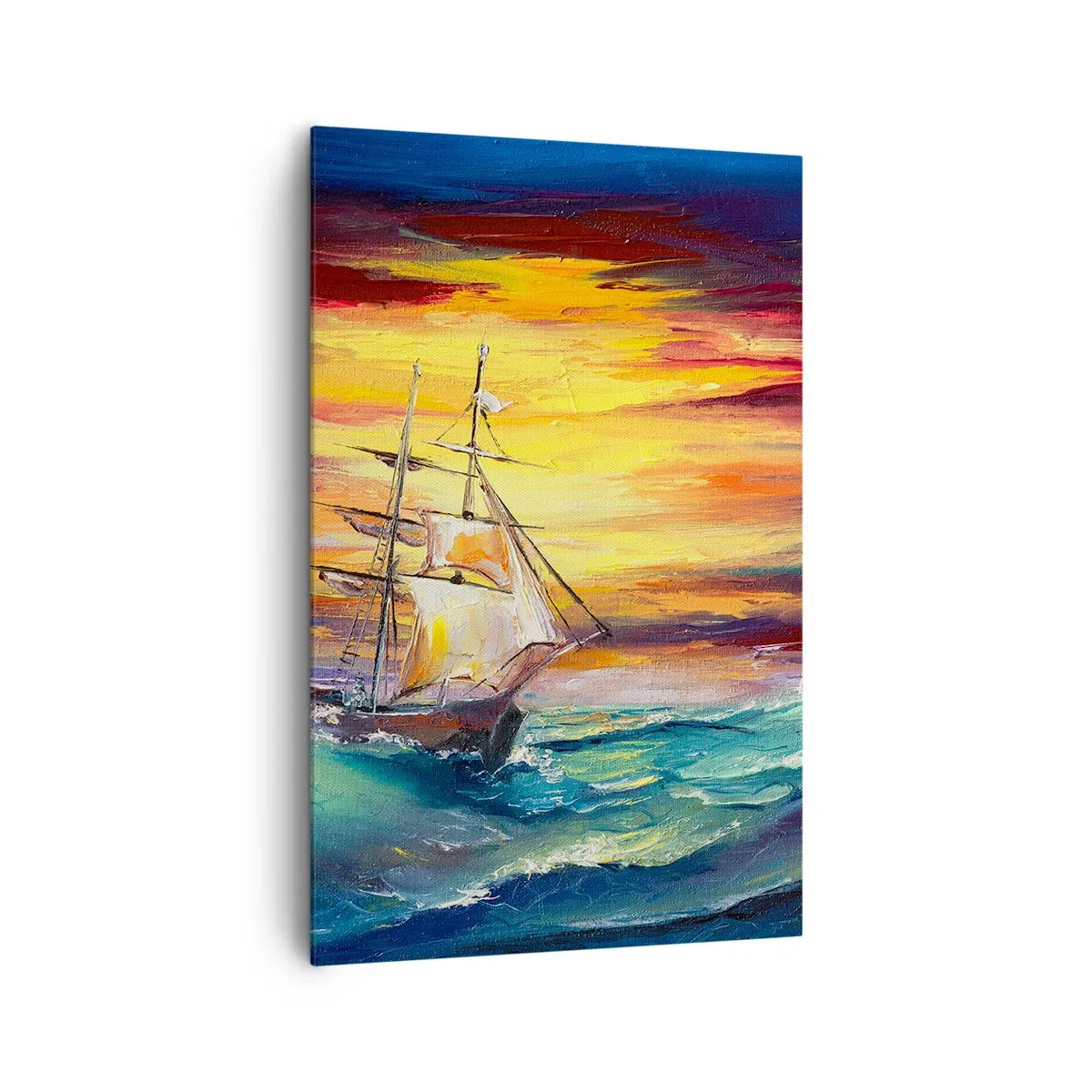 Quadro em tela - Corajosamente contra as ondas - 80x120 cm