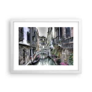 Pôster em moldura branca - Há séculos em devaneio silencioso - 40x30 cm