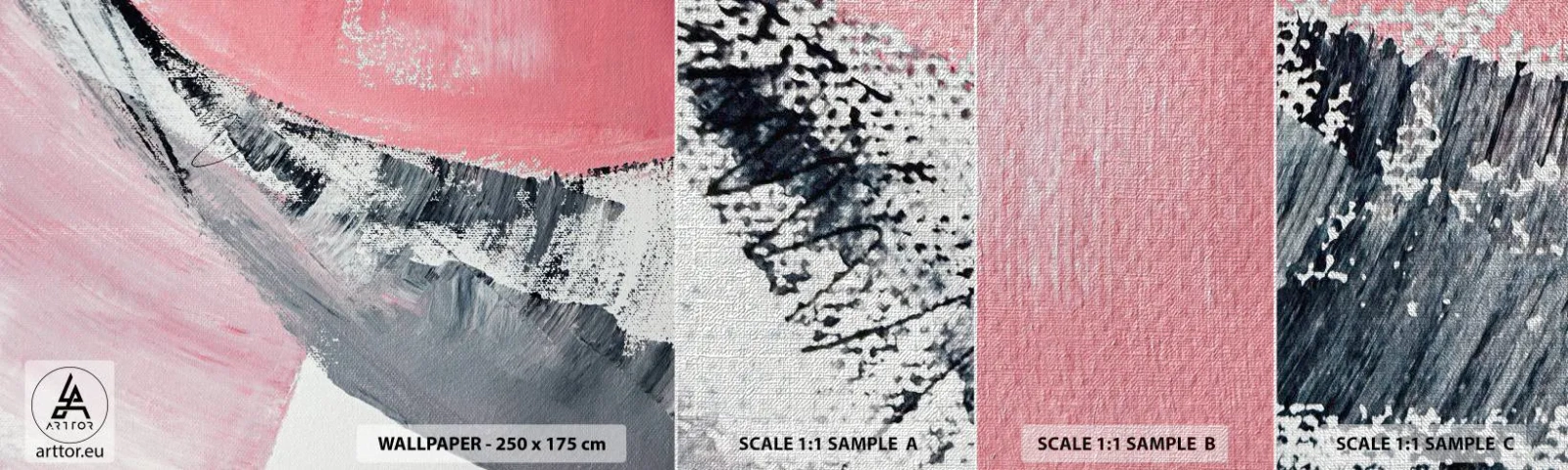 Amostra de papel de parede Premium Canvas - Composição à medida - Abstração, Pedaço, Cores pastel - 100x30 cm