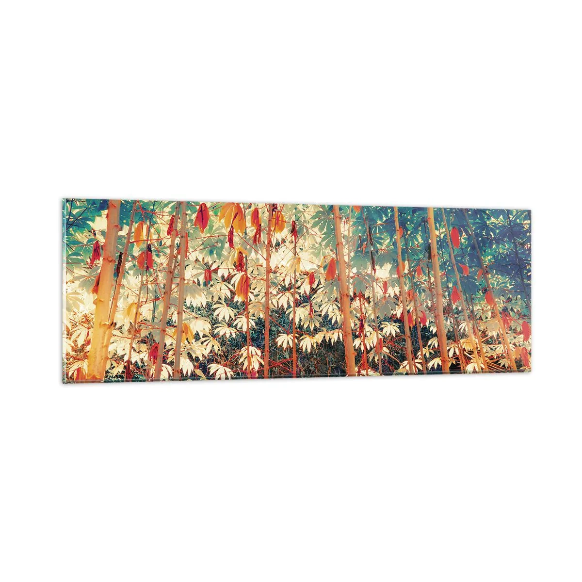 Quadro em vidro - A vida secreta das folhas - 90x30 cm