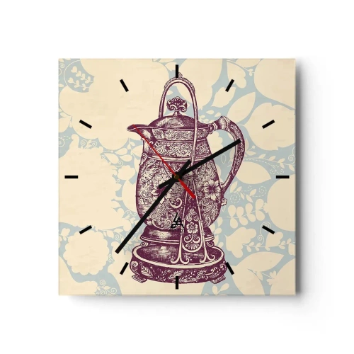 Relógio de parede - Relógio em vidro - A beleza da vida cotidiana - 40x40 cm