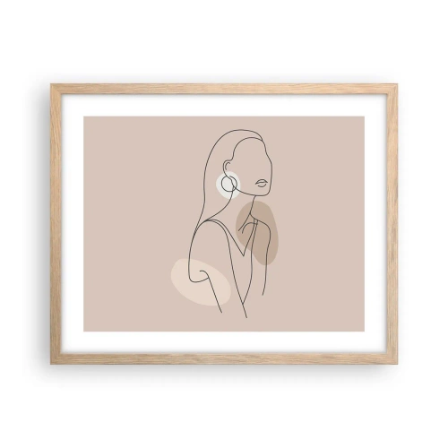 Pôster com moldura de carvalho claro - Um ícone da feminilidade - 50x40 cm