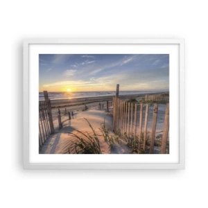 Pôster em moldura branca - Brilho e sombra do vento - 50x40 cm