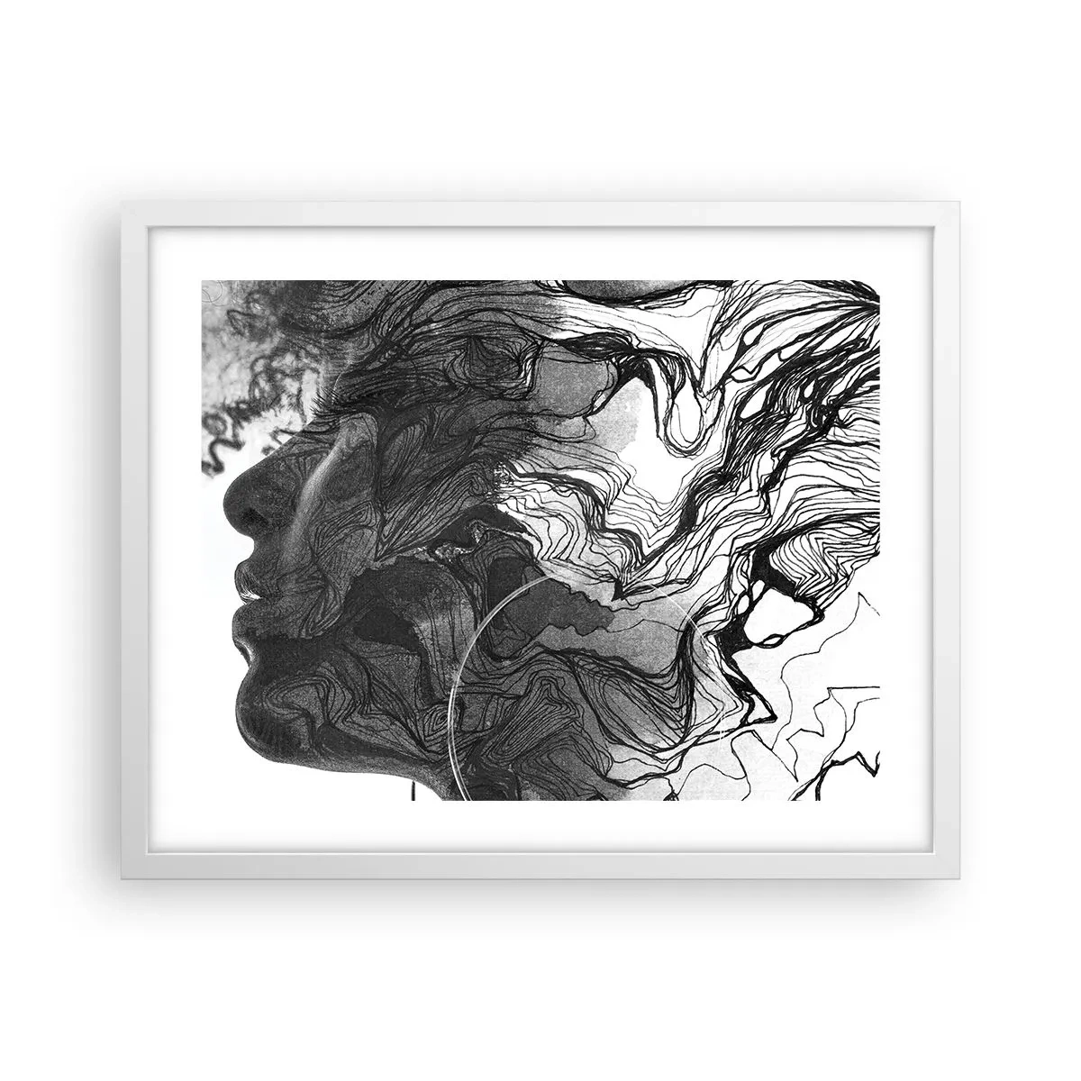 Pôster em moldura branca - Entrelaçados em sonhos - 50x40 cm