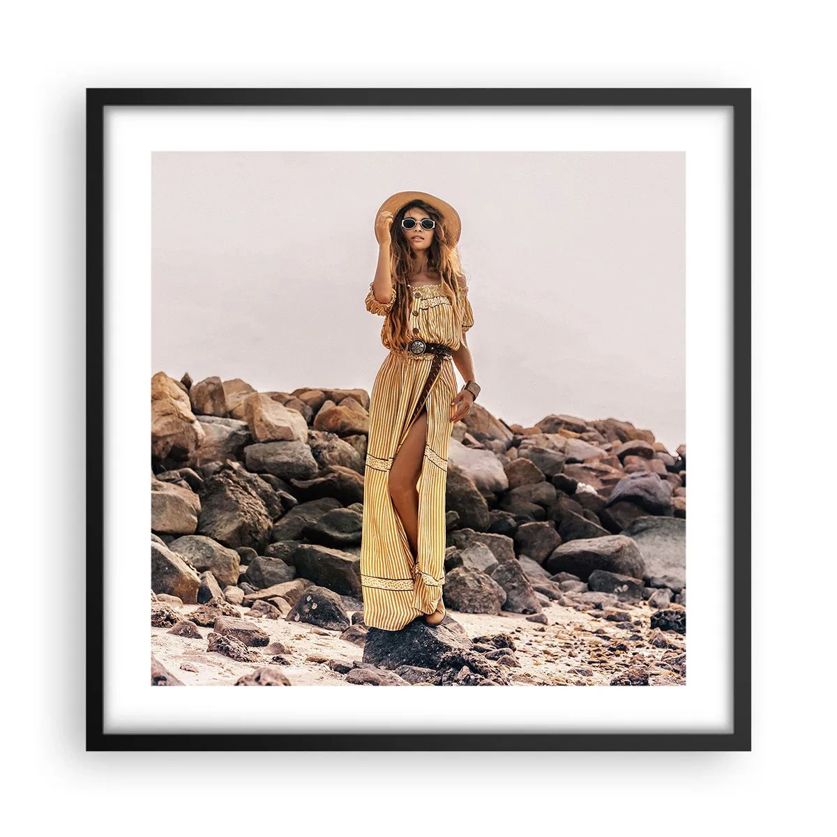 Pôster com moldura preta - A magia das pedras - 50x50 cm