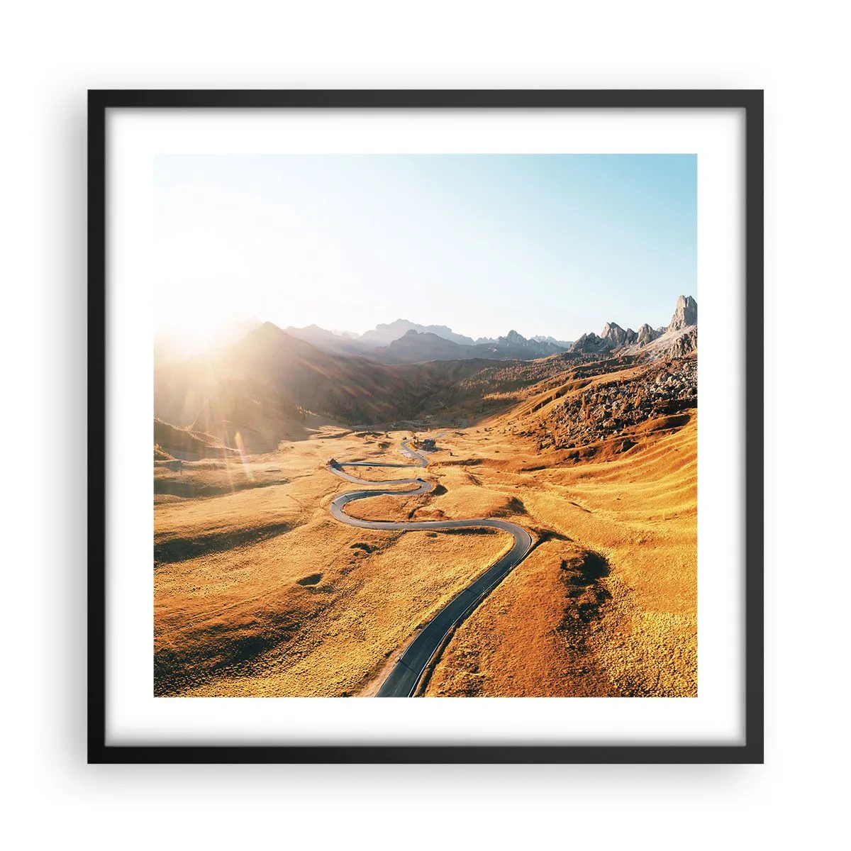 Pôster com moldura preta - No Vale Dourado - 50x50 cm