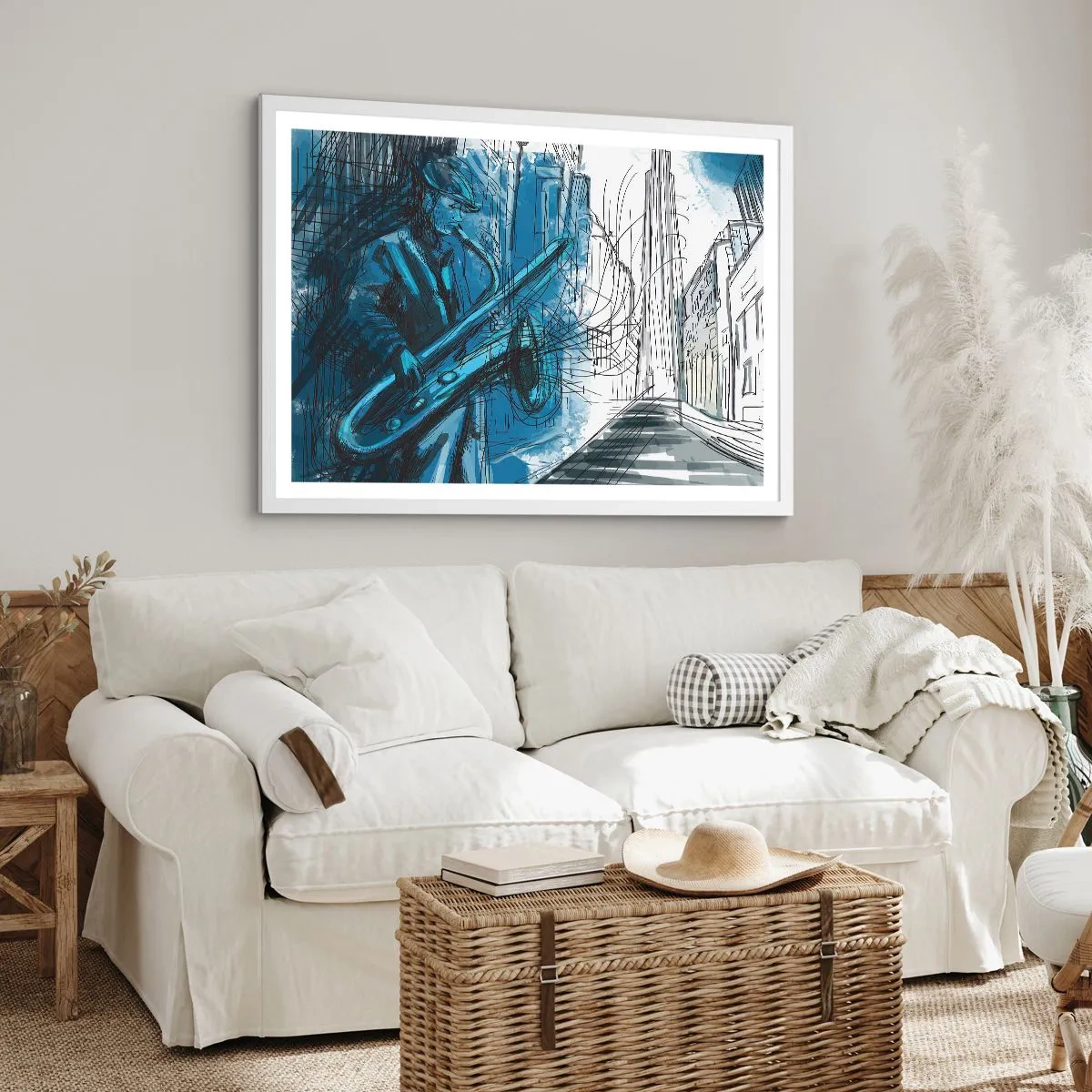 Pôster em moldura branca - Rapsódia Urbana - 91x61 cm