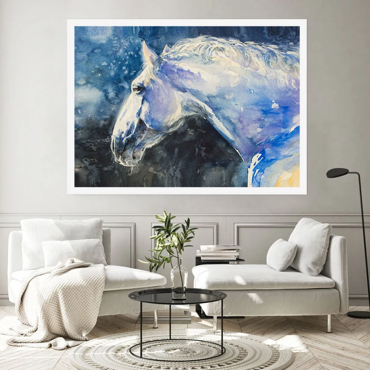 Pôster - Retrato com um brilho azul - 100x70 cm