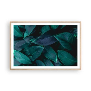 Pôster com moldura de carvalho claro - Verde em si - 91x61 cm