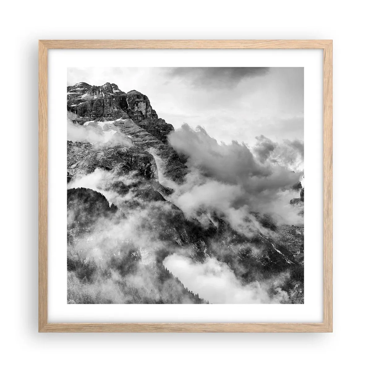 Pôster com moldura de carvalho claro - Bonitas e cruéis - 50x50 cm