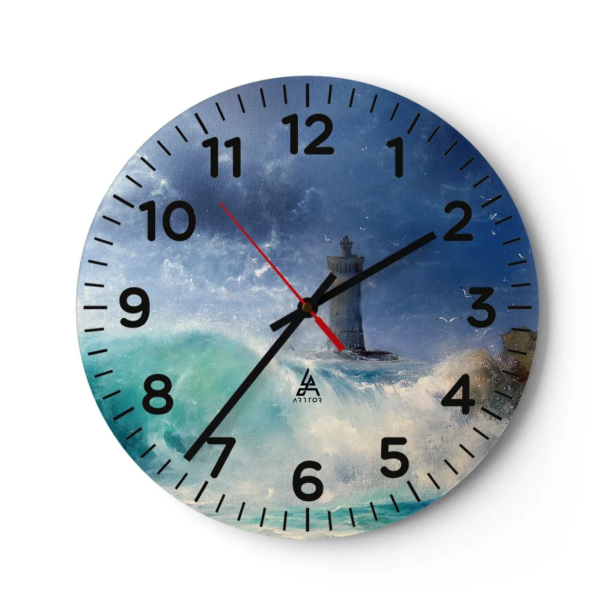 Relógio de parede - Relógio em vidro - Na guarda contra os elementos da natureza - 40x40 cm