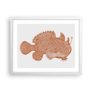 Pôster em moldura branca - E era um peixe - 50x40 cm