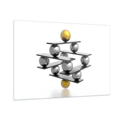 Quadro em vidro - Equilíbrio de ouro e prata - 100x70 cm