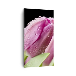 Quadro em tela - Sonho lilás em orvalho - 45x80 cm