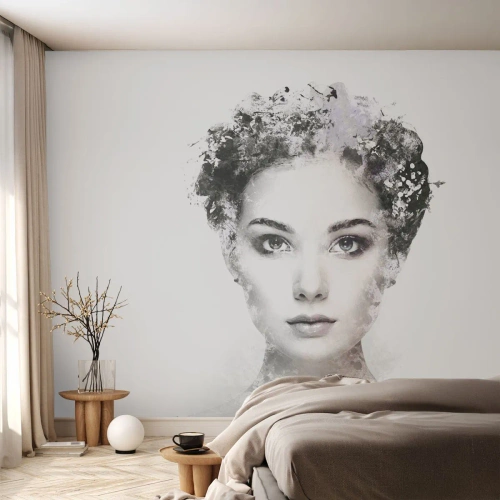 Papel de Parede Standard Eco - Um retrato extremamente elegante - Rosto de Mulher, Mulher, Abstração - 350x256 cm