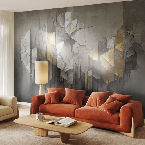 Papel de Parede Premium Canvas - Composição de gelo e luz - Abstração, Pedaço, Art Deco - 200x140 cm
