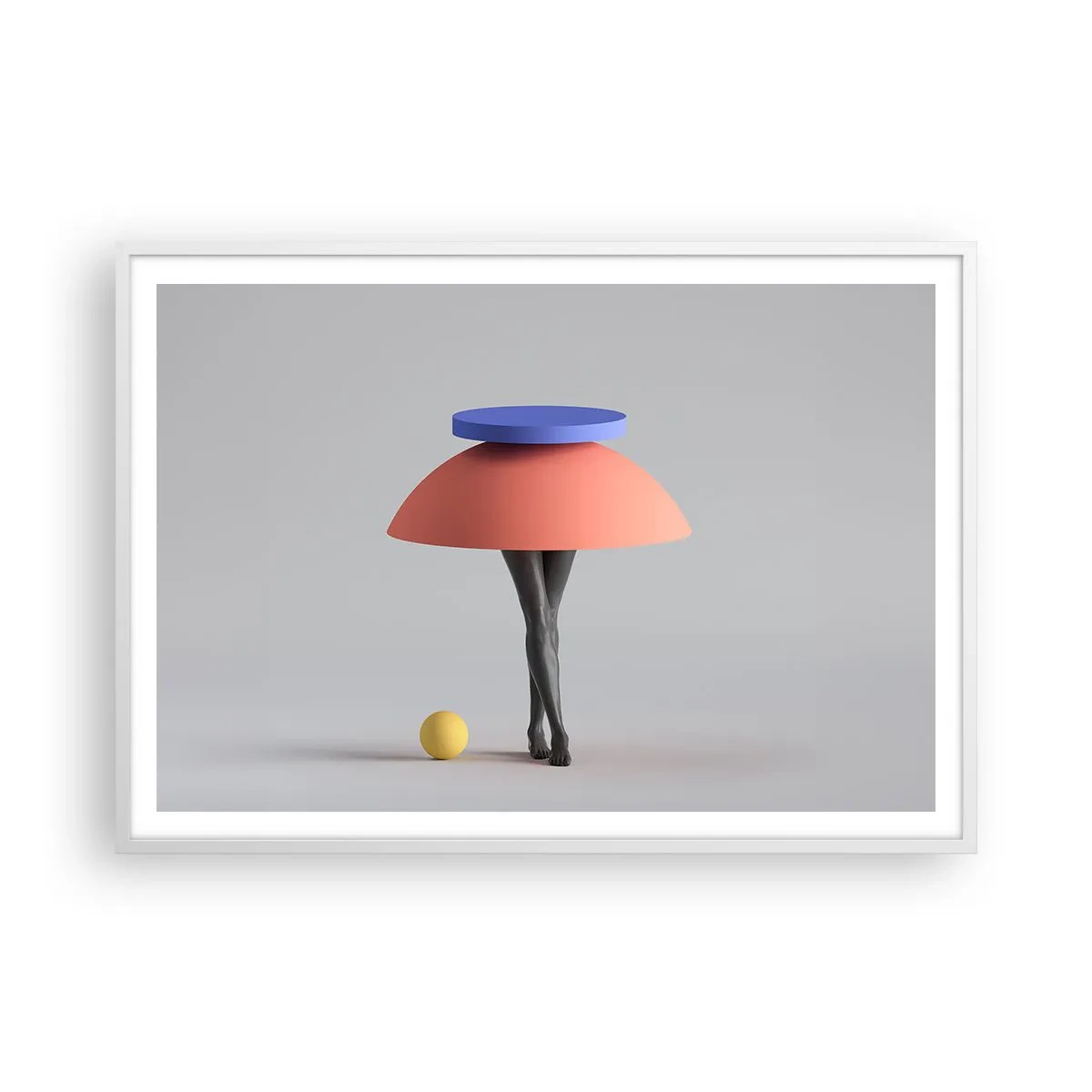 Pôster em moldura branca - Composição surrealista - 100x70 cm