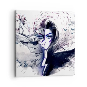 Quadro em tela - Demoníaca e linda - 70x70 cm