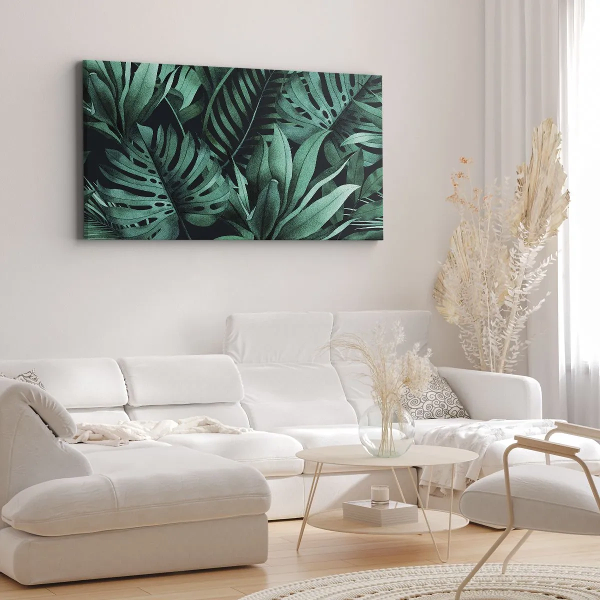 Quadro em tela - A profundidade da vegetação tropical - 90x30 cm