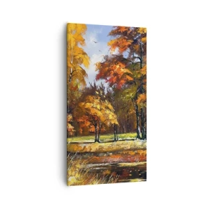 Quadro em tela - Paisagem em ouro e bronze - 55x100 cm
