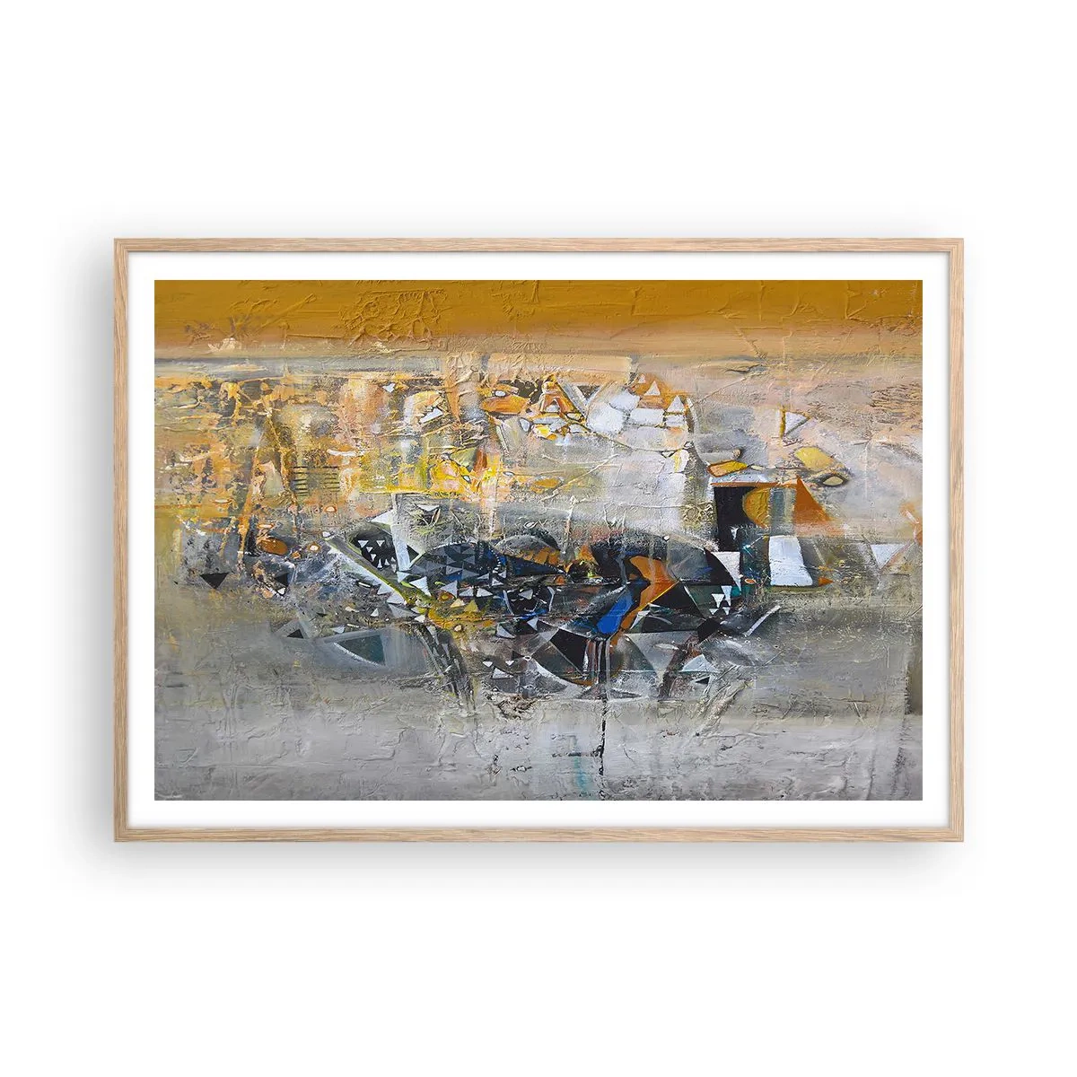 Pôster com moldura de carvalho claro - Tudo vai se encaixar - 100x70 cm