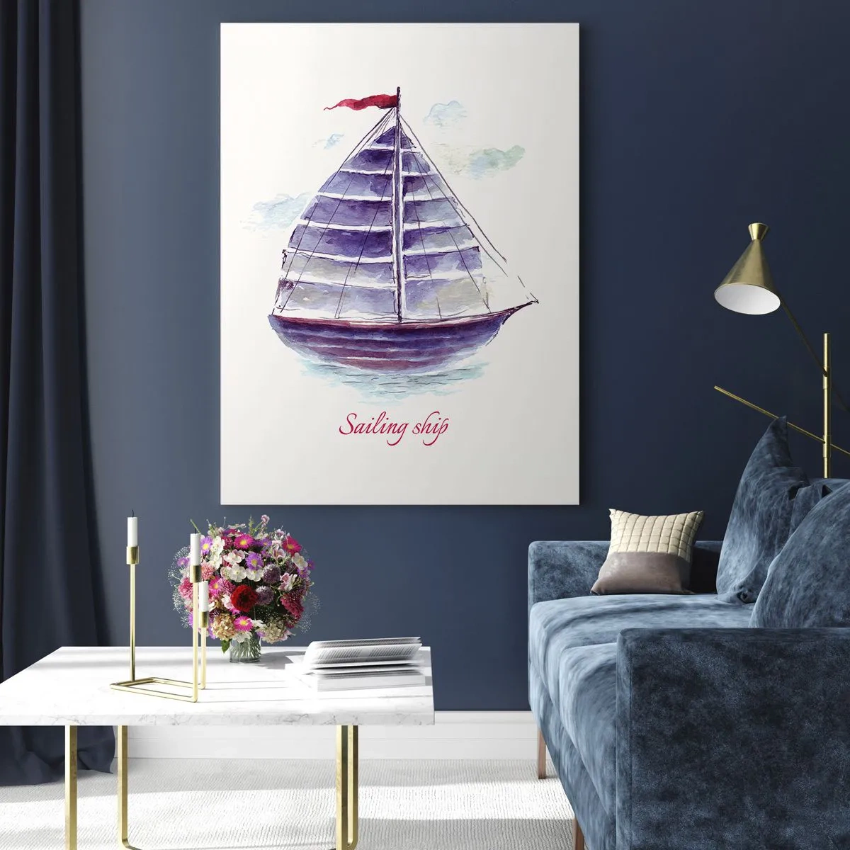 Quadro em vidro - Cheio de velas e águas calmas - 50x70 cm