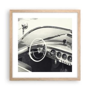 Pôster com moldura de carvalho claro - Tempo para os ricos - 40x40 cm