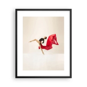 Pôster com moldura preta - Vermelho e preto - 40x50 cm