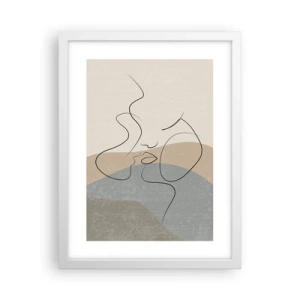 Pôster em moldura branca - Como uma pincelada - 30x40 cm