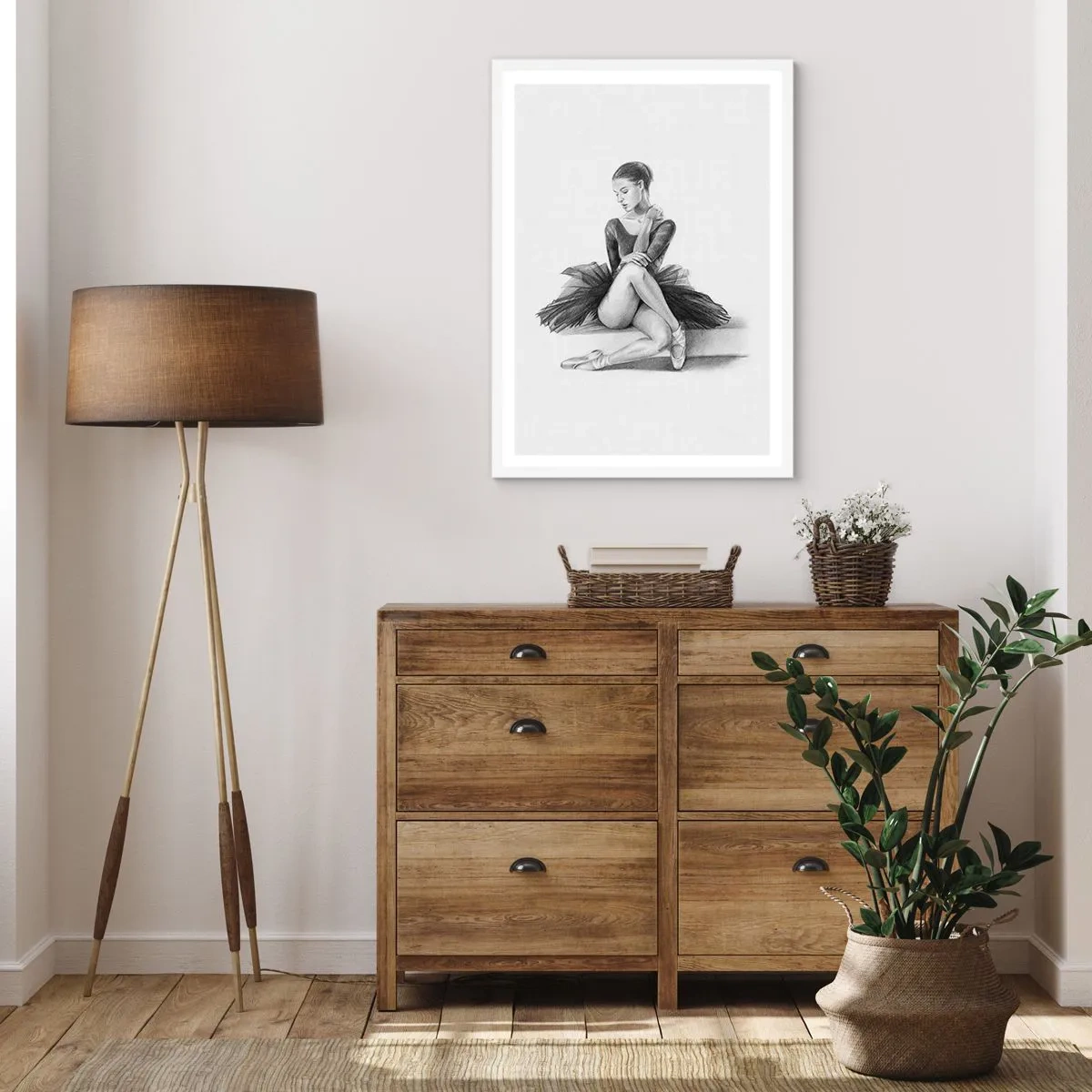 Pôster em moldura branca - Encantada pela dança - 61x91 cm
