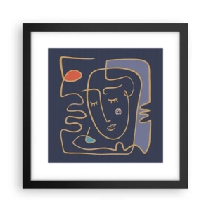 Pôster com moldura preta - Nos pensamentos - 30x30 cm