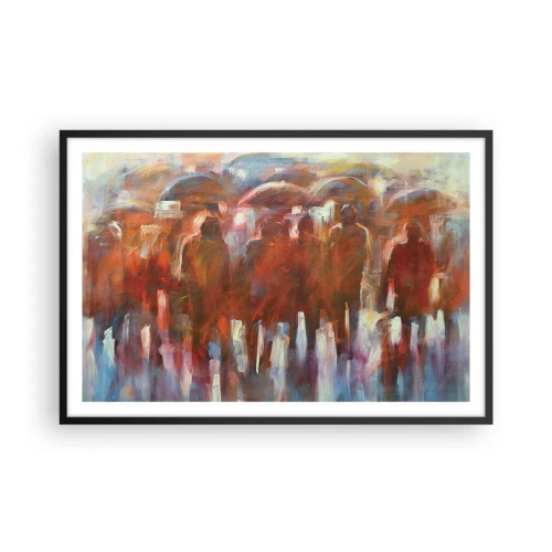 Pôster com moldura preta - Iguais na chuva e no nevoeiro - 91x61 cm