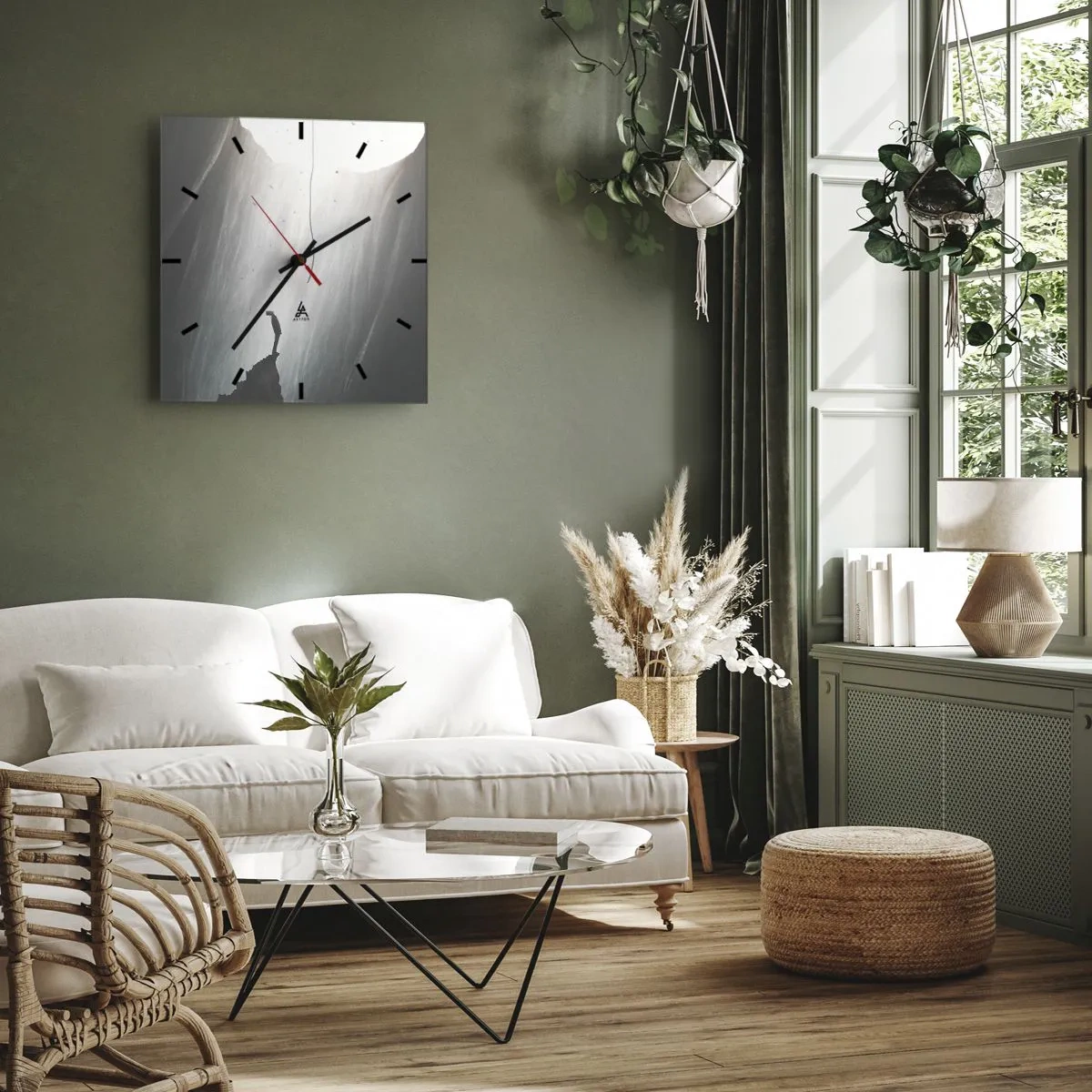 Relógio de parede - Relógio em vidro - Sempre há uma saída - 30x30 cm