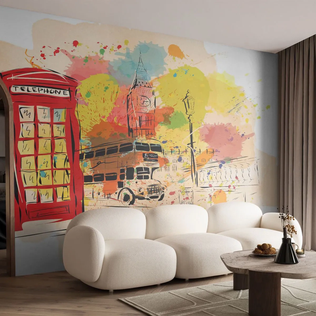 Papel de Parede Premium Sand - A cidade da variedade - Cidade, Londres, Abstração - 150x105 cm