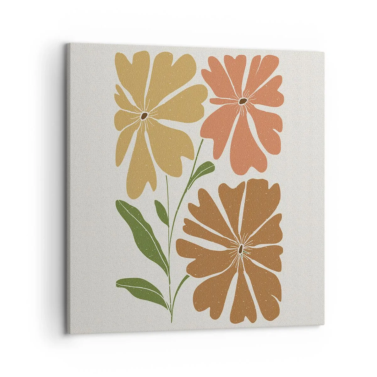 Quadro em tela - Natureza e geometria - 50x50 cm