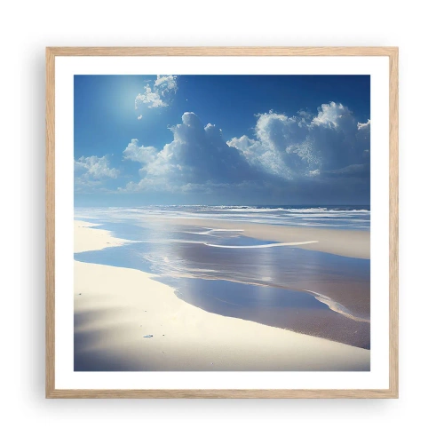 Pôster com moldura de carvalho claro - Férias no paraíso - 60x60 cm
